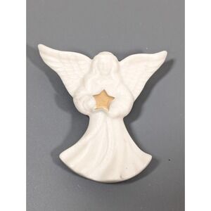 Lenox White Porcelain China Guardian Angel Star Brooch Pin‎
